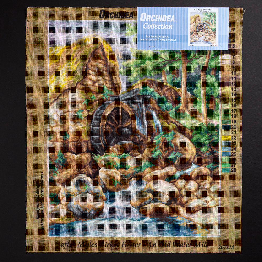 ORCHİDEA 40 x 50 cm Eski Su Değirmeni Baskılı Goblen 2672M